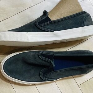 Ladies Pre-own Sz 7.5Sperry Topsiders Sneakers. Navy Blue Air-Flow Suede Leather